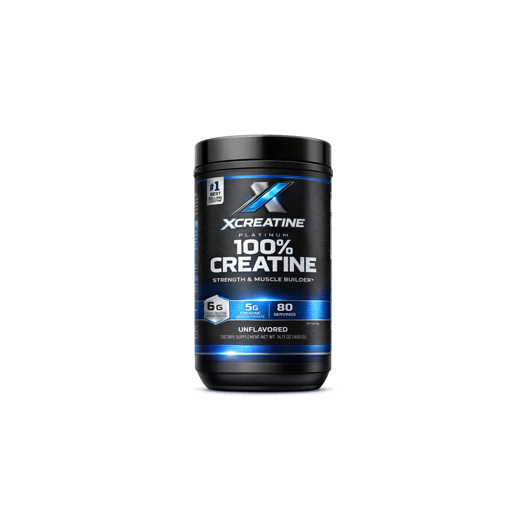 XCreatine Platinum 100% Creatine Monohydrate – Strength & Muscle Builder (80 Servings)