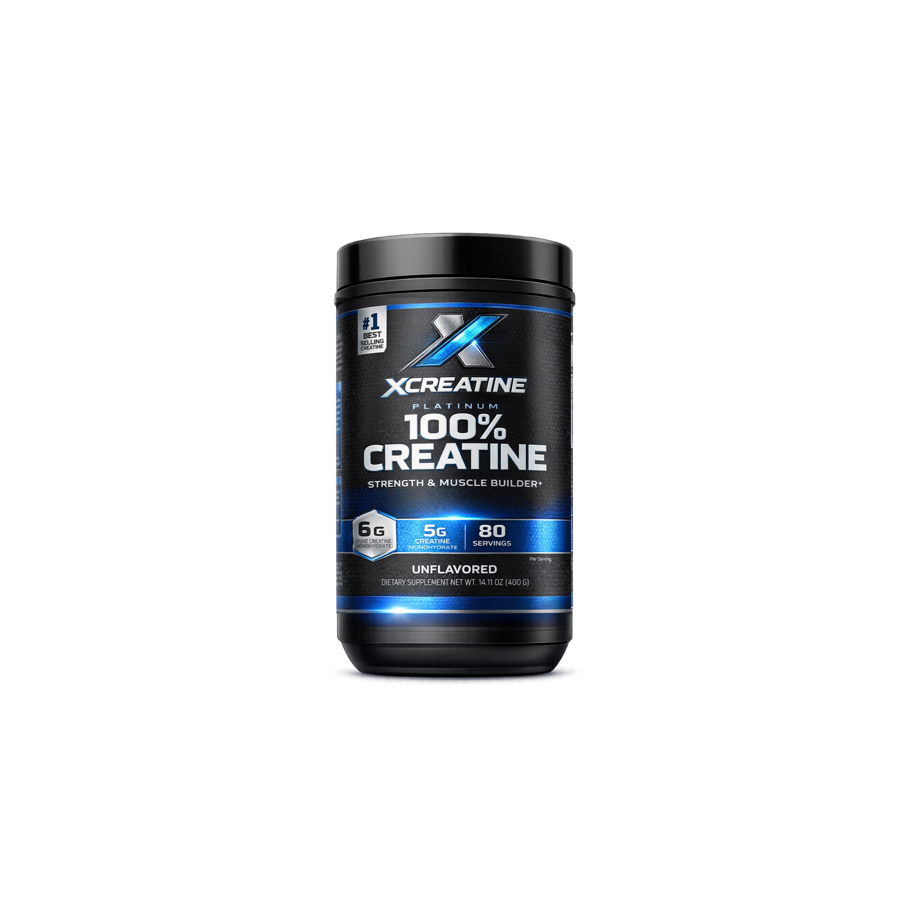 XCreatine Platinum 100% Creatine Monohydrate – Strength & Muscle Builder (80 Servings)